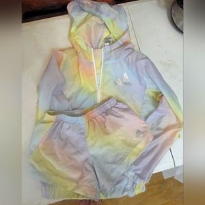 Adidas Girls Windbreaker and Shorts Set